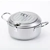 Small Deep Fryer with Thermometer and Drain Rack Non-stick Deep Fryer for French Fries Fish and Chicken 2