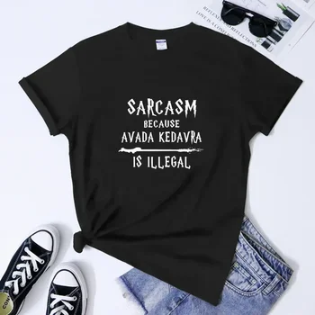 Wizard Magic T-Shirt Funny Unisex Nerd Reading Gift Shirt Sarcasm Because Avada Kedavra Is Illegal Top Sarcastic 1