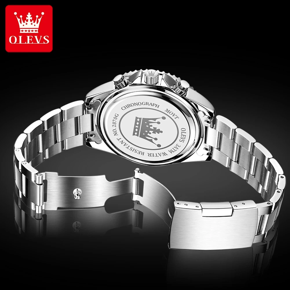 OLEVS 2870 ساعات رجالية مرحلة القمر الصلب التقويم...