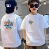 Boys Summer T-shirt 2023 New Style Casual Crew Neck Breathable Thin Half Sleeve Versatile Loose Fit Children's Top