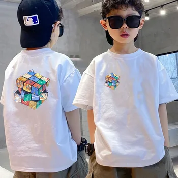 Boys Summer T-shirt 2023 New Style Casual Crew Neck Breathable Thin Half Sleeve Versatile Loose Fit Children's Top