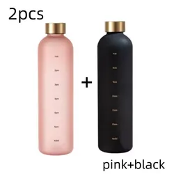 Frosted Leakproof BPA - Free Time - Marked 1L Water Bottle - 1.0L (C)