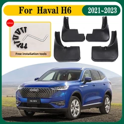 4PCS Car Mud Flaps For Haval H6 HEV PHEV 2021 2022 2023 Car Mudguards Splash Guards Front Rear Fenders Auto Accessories Mudflaps