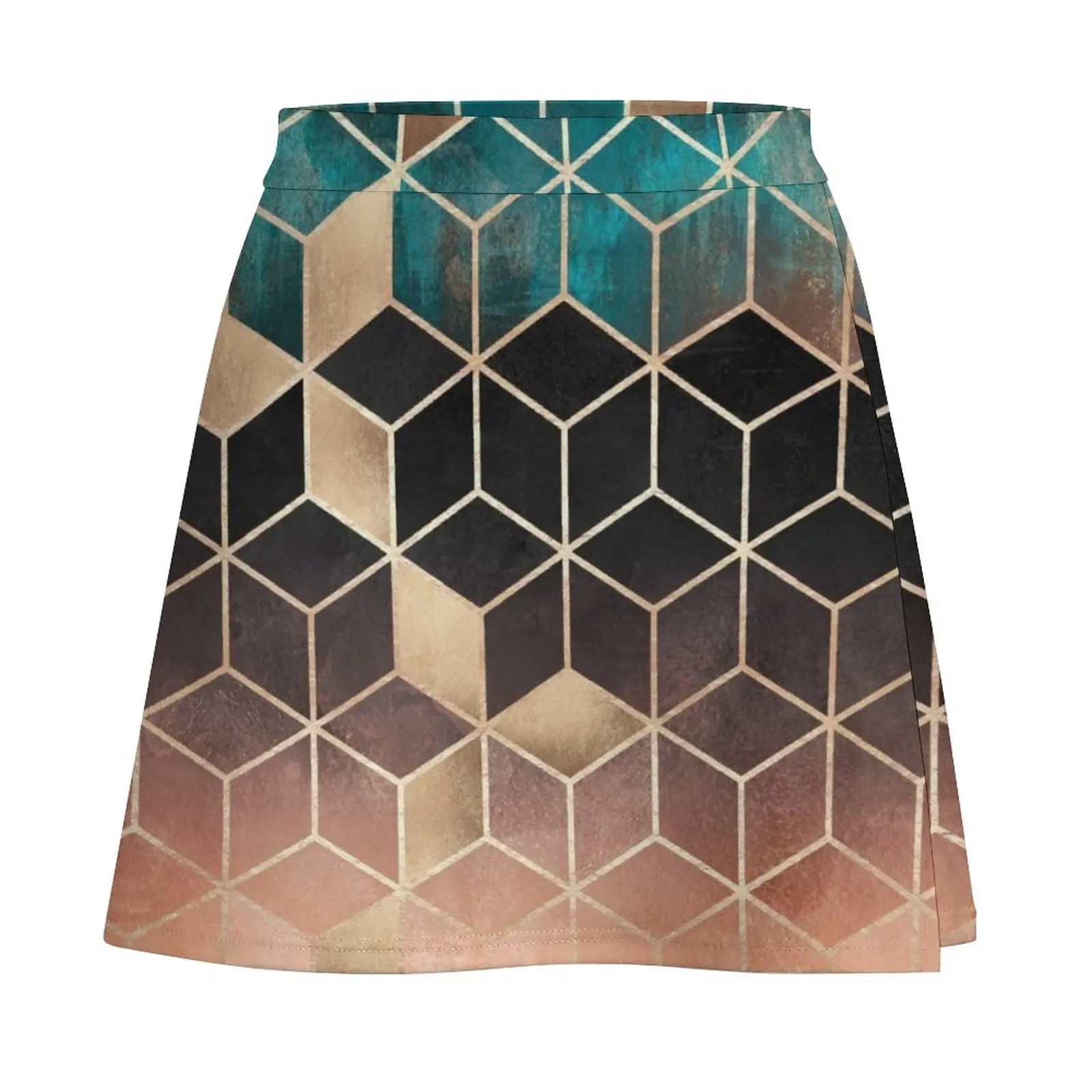 Ombre Dream Cubes Mini Skirt night club outfits skirt for woman
