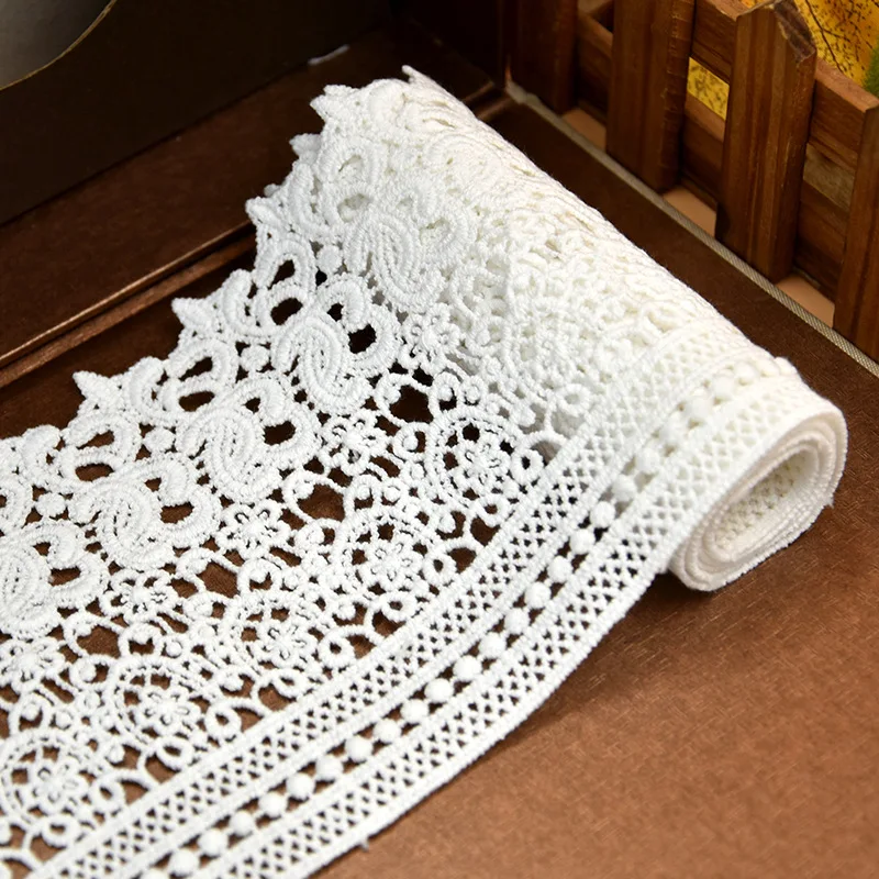 

3Yards 12.5cm Cotton Lace Trim DIY Garment Fabric Embroidered Sewing Accessories Handmade Clothing Material Needlework H62