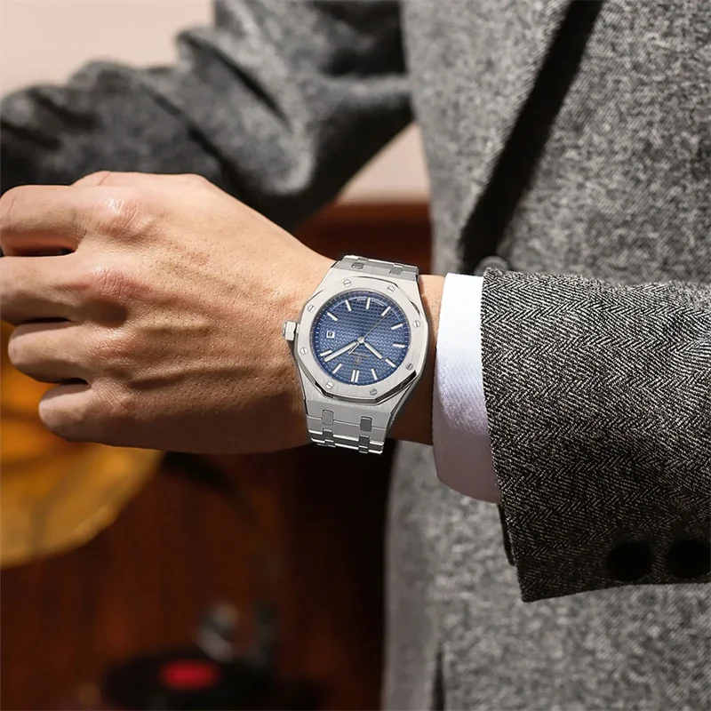 2025 New POEDAGAR Luxury Watch Business Waterproof Male Clock Luminous Date Stainless Steel Square Quartz Men Watch reloj hombre 5