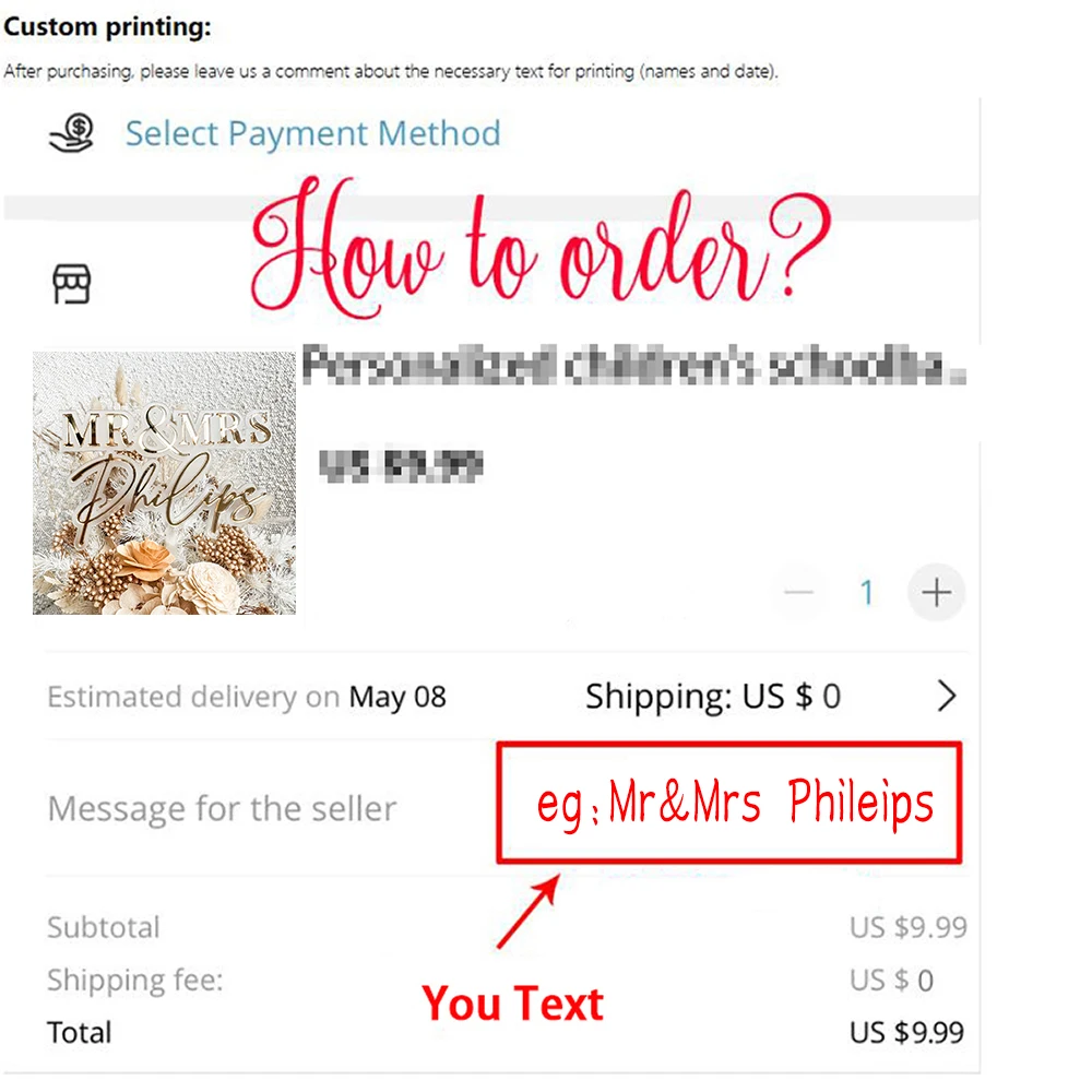 Personalized Mr & Mrs Cake Topper – Custom Name Double Layer Acrylic Sign for Wedding, ... - SKU PCT17035 - UGI Packaging