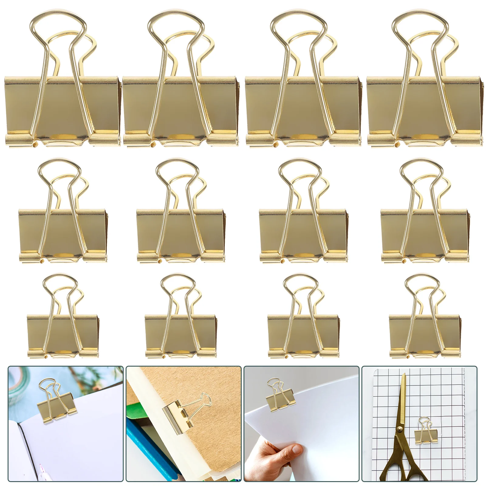 

Electroplated Metal Clip 30pcs Package (gold) Office Supplies Large Binder Clips