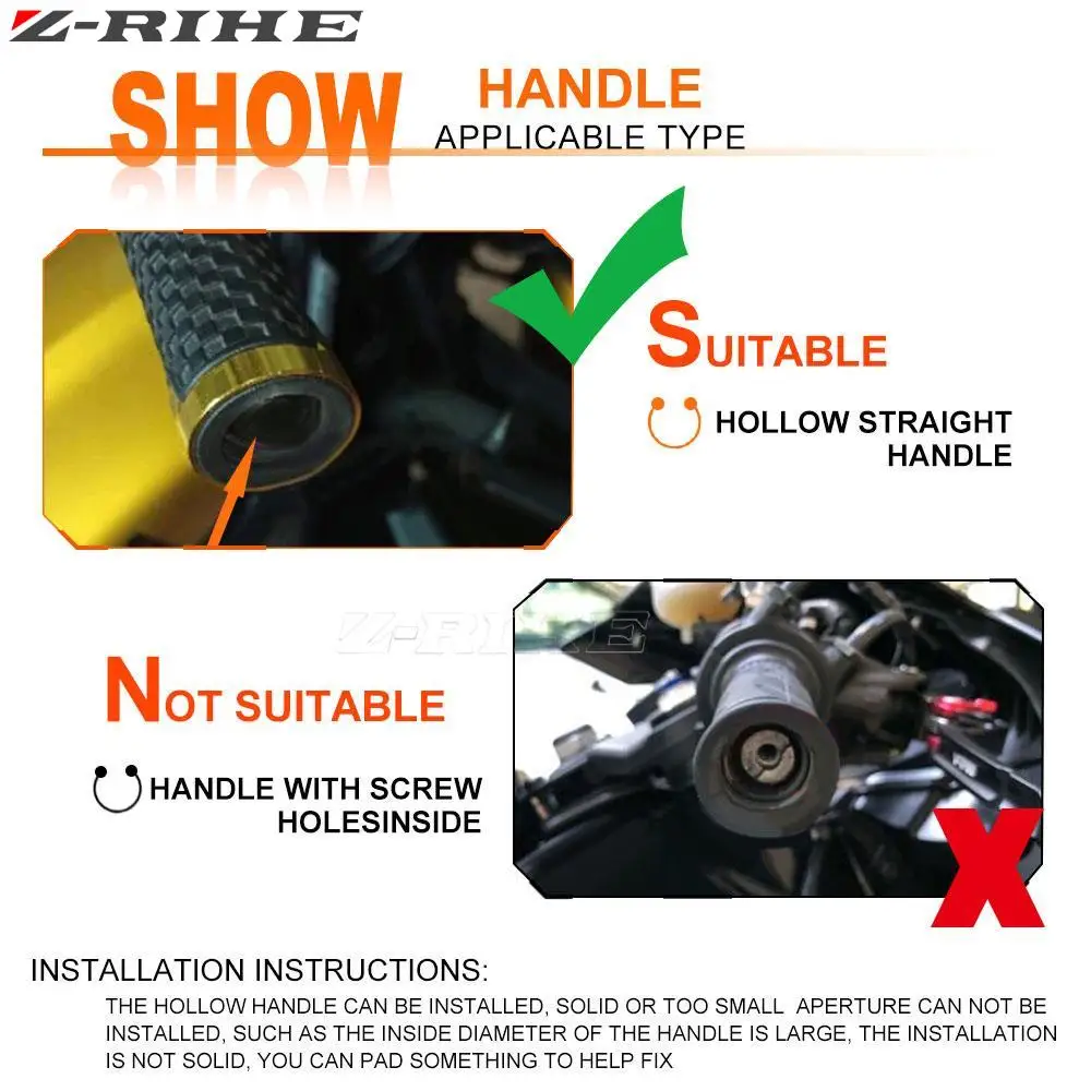 ZX9 Motorcycle Handle Bar Ends Handlebar Grips End Caps Anti