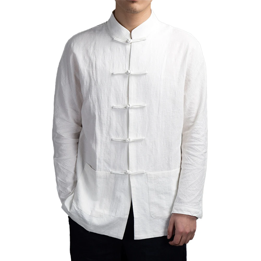 

Comfy Fashion Mens Tops Mens Jacket Tang Suit Blouse Traditional Button Up Chinese Clothing Coat Cotton+Polyester