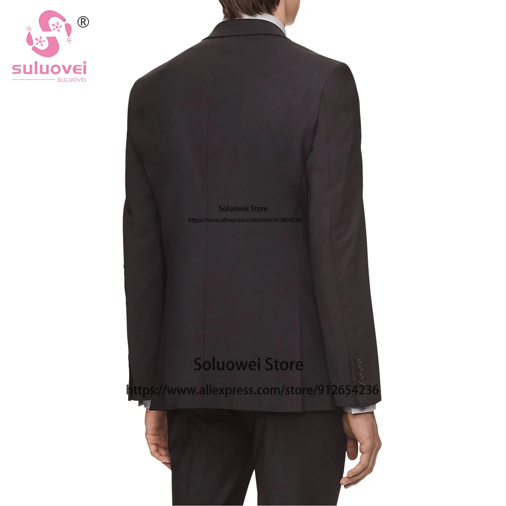 Classic Slim Fit Suits For Men Performance 2 Piece Pants Set Formal Grooms Wedding Party Tuxedos Blazer Terno Masculino Completo