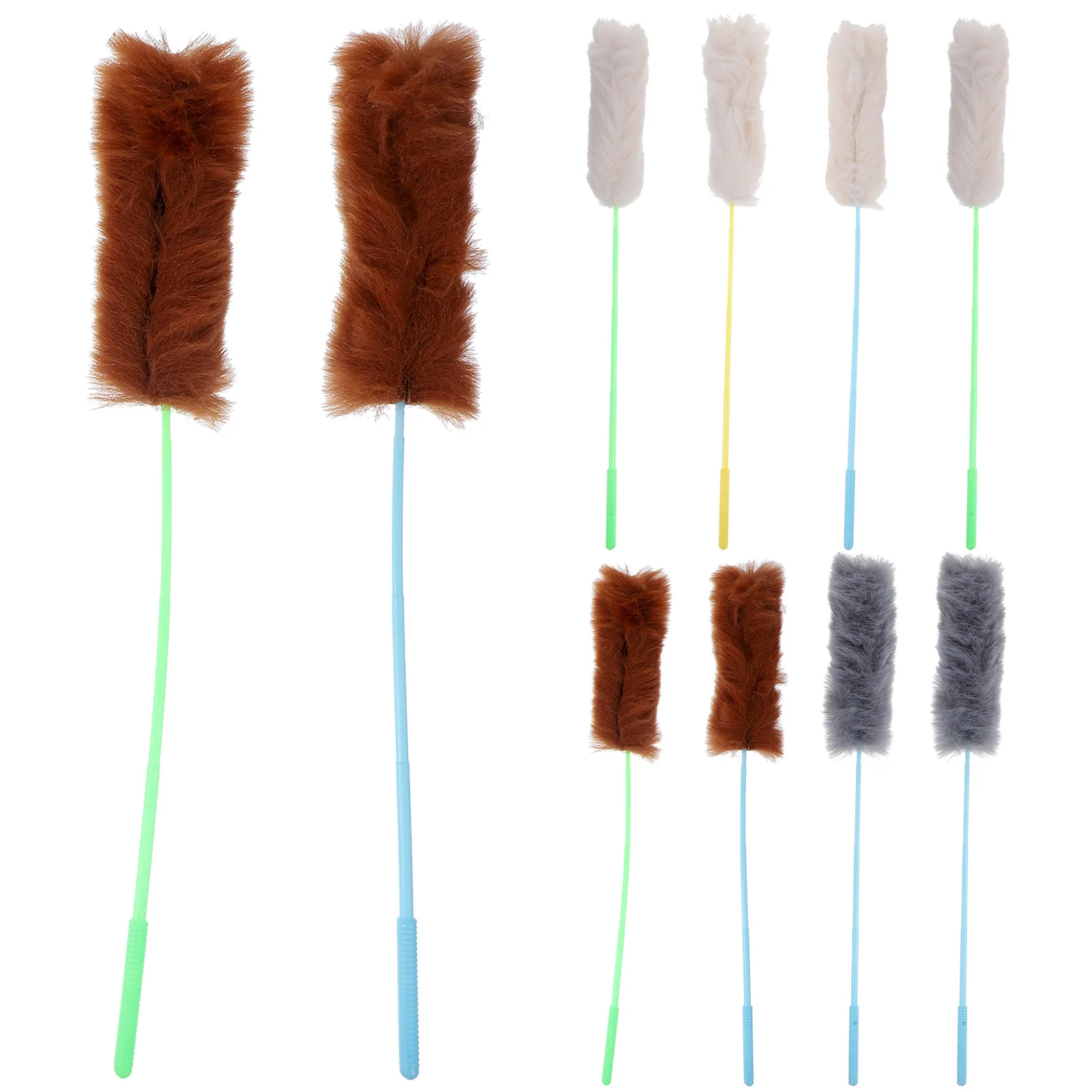 

10pcs Plush String Toy Training Wand Cat Interactive Plush Wand Toy Funny Stick Teaser for Cat Kitten (Random Color)