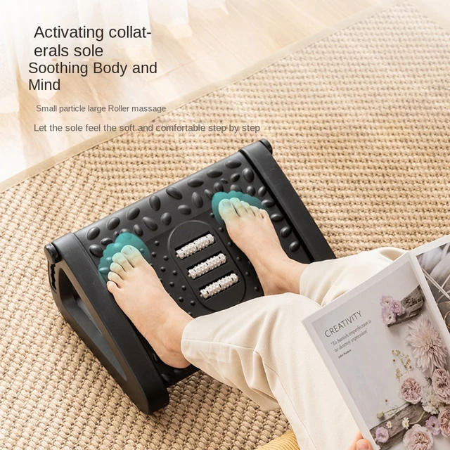 Foot Rest Under Desk Adjustable Footrest With Massage Beads 2 Mode