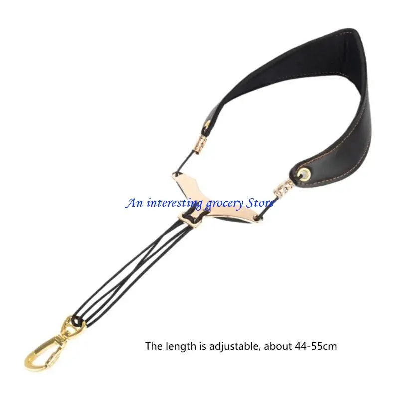 Adjustable Leather Padded Saxophone Neck Strap Sling