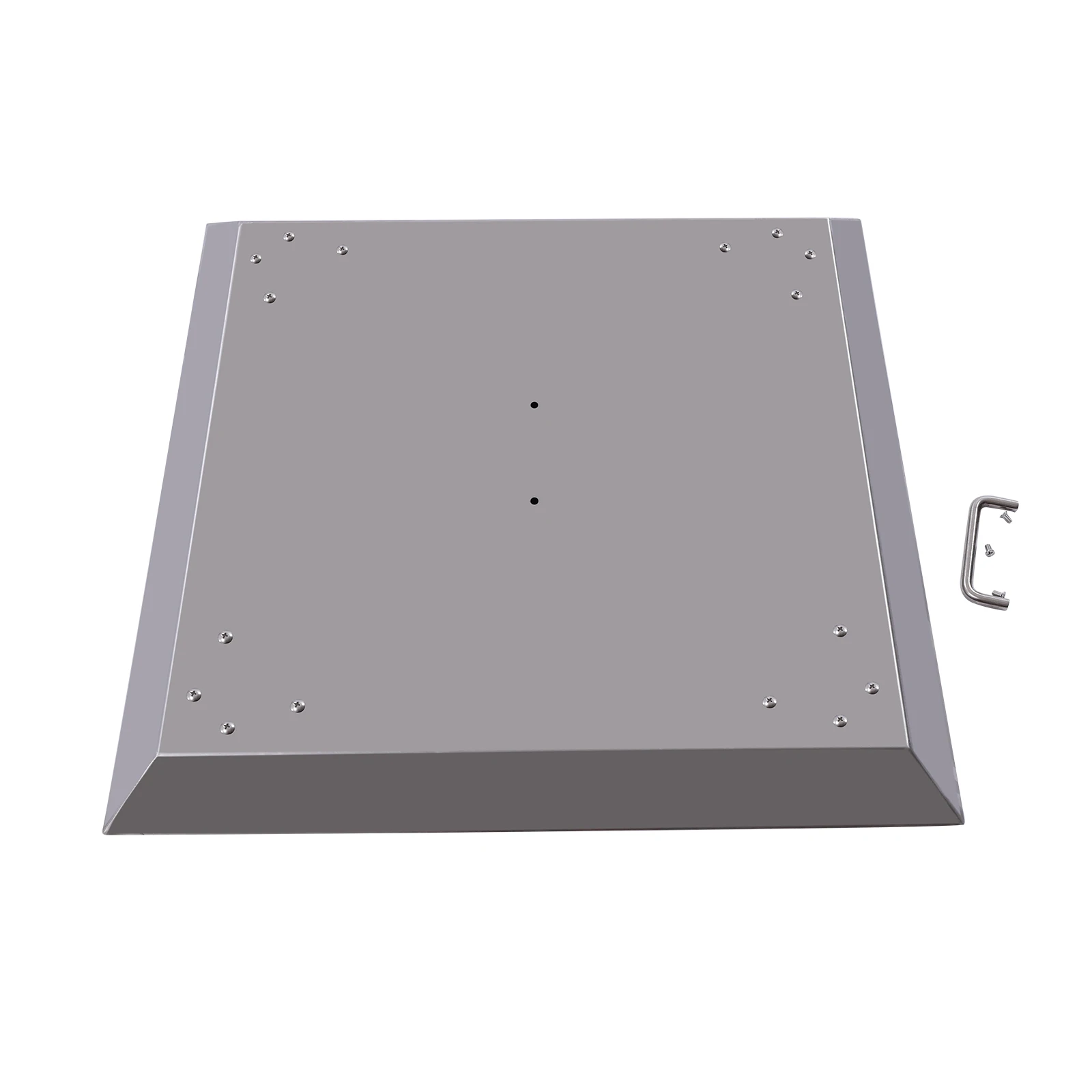 Feuerstellen-Hitzeschutz 25x25x12 Zoll, Edelstahl-Hitzeschutzschild mit klappbaren Beinen & Griff für den Außenbereich, Silber – Detail 8