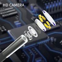 Dodosee 360 °   Caméra endoscopique articulée bidirectionnelle type-c HD 1080P, Endoscope industriel d'inspection de voiture pour IOS Android 5