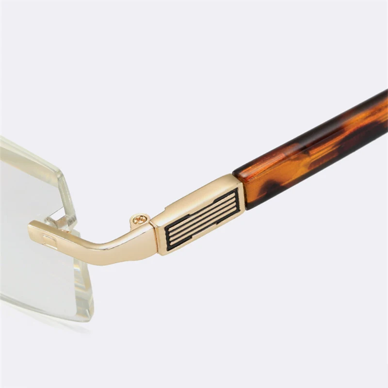 High Quality Anti Blue Light Reading Glasses Luxury Crystal Len Frameless Presbyopic Eyeglasses Unisex Optical Far Sight Eyewear 5