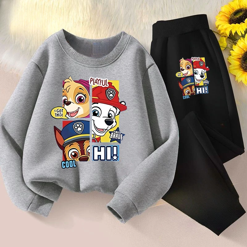 PAW Patrol Children's Casual Hoodies Sets Boys and Girls' Pullover Long Pant Two  Piece Suit Kids Breathable Sweatsuit 4