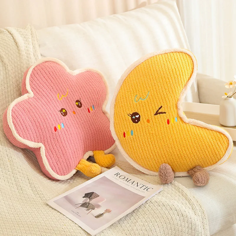 Cute Home Decoration Cartoon Plush Pillow Natural Series Plushies Pillow Cushions Moon Star Cloud Grass Soft Toy Kawii Gift 6