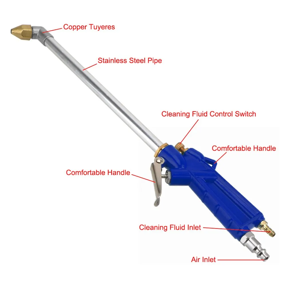 40cm High Pressure Pneumatic Engine Cleaning Water Gun Oil Cleaner Tool 100cm Hose Aluminum Alloy Pneumatic Tool water gun pressure washer gun pneumatic cleaning gun cleaning gun high pressure water gun