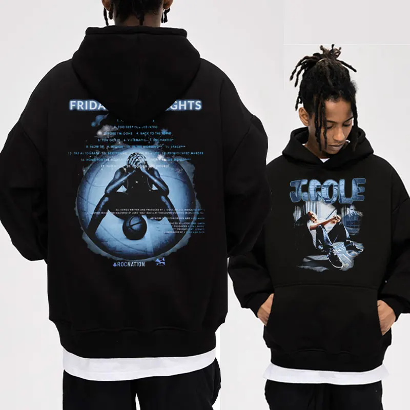 

Rapper J Cole Friday Night Lights Hip Hop Graphic Hoodies Men's Fashion Oversized Long Sleeve Hooded Sweatshirts Fleece Pullover