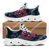 Sugar Skull Design Ladies Vulcanized Shoes Lightweight Lace Up Skull Print Custom Women Sneakers Casual Breathable Jogging Shoes 4