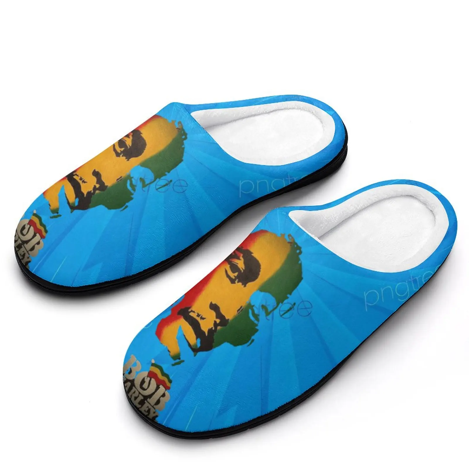 

Fashion Couple DIY Design Bob Marley Cotton Slippers Breathable Soft Non Slip Footwear Wide Versatile House Shoes