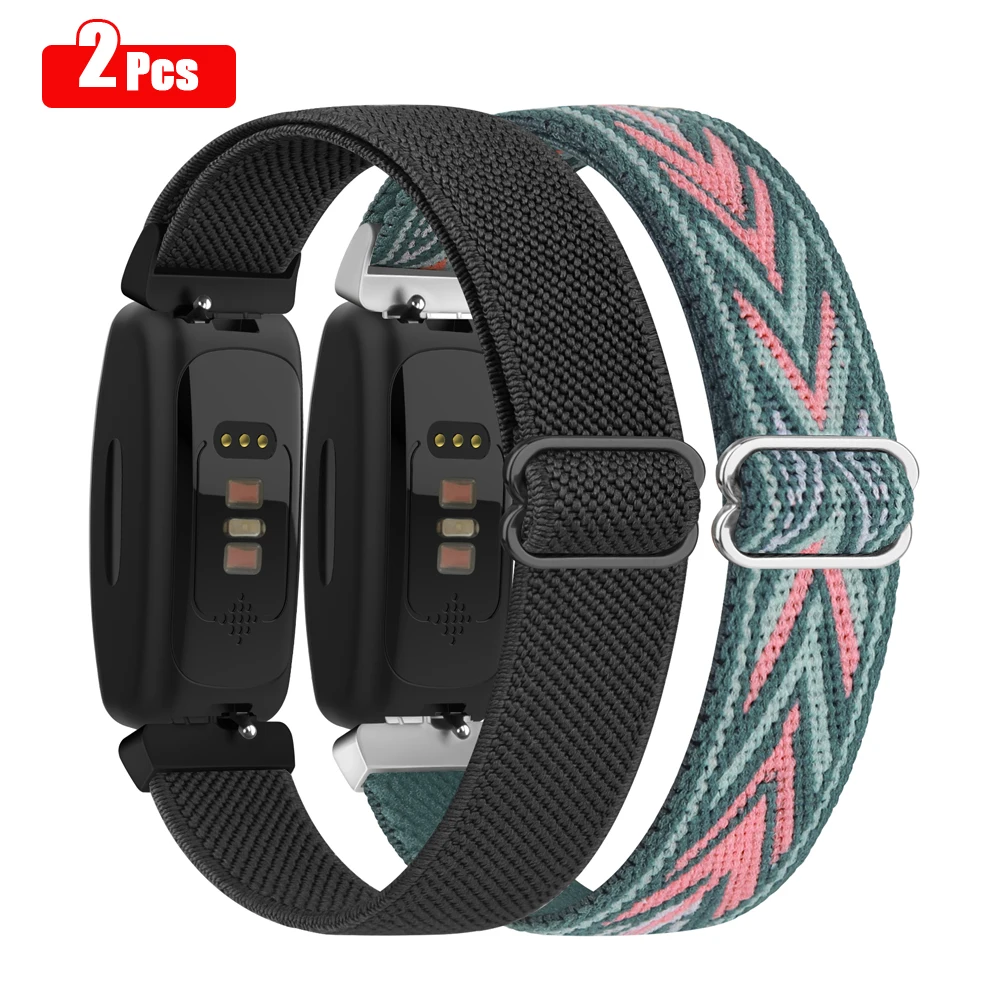Cinturino 2 Pz/Lotto Per Fitbit Inspire 1/Inspire 2/Inspire Hr Cinturino Elastico In Nylon Cinturino Per Fitbit Ace 2/Ace 3 Cinturino
