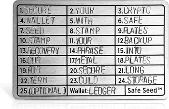 Portafoglio in acciaio Crypto Criptovaluta Conservazione dei semi Portafoglio Crypto per backup freddo hardware Bitcoin