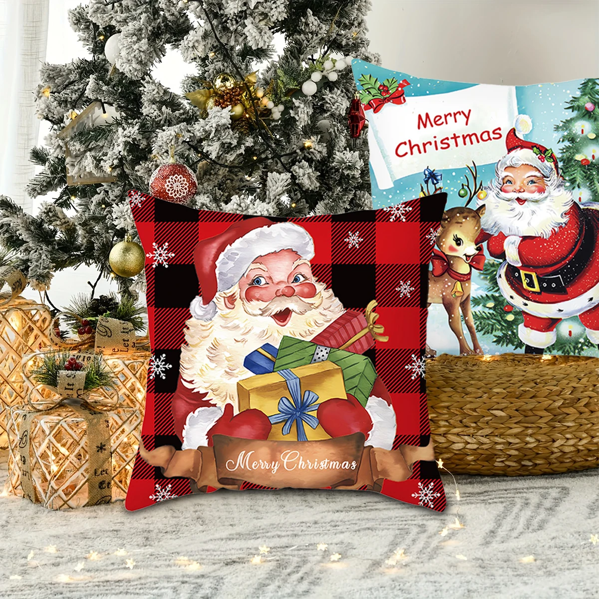 Christmas Cushion Cover Santa Claus Pillowcase Merry Christmas Decorations for Home 2023 Cristmas Navidad Xmas Gifts New Year images - 6