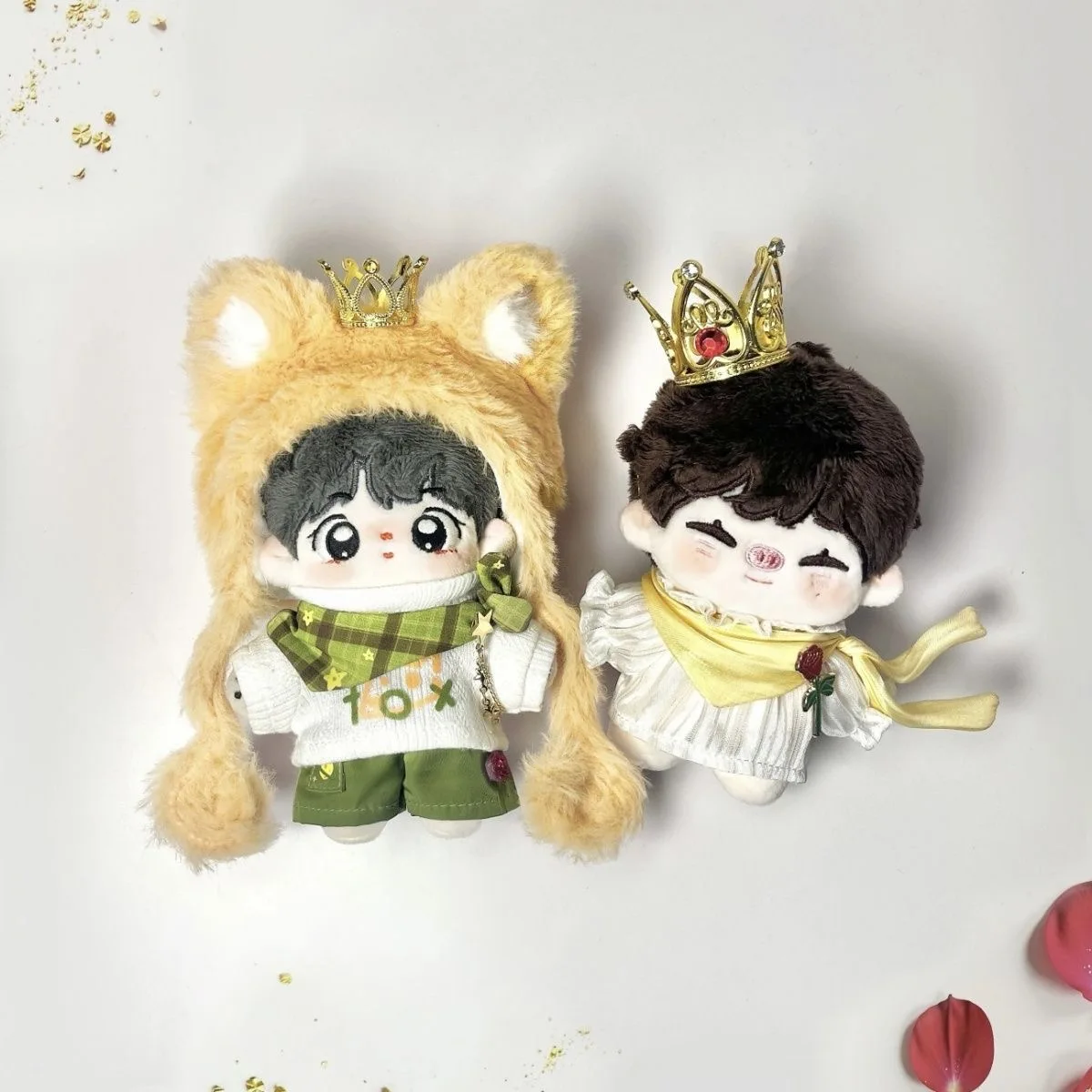 10cm Cotton Doll Clothes Prince Fox Cloak Animal Fashion Fairy Tale Costume for Stuffed 10cm Plush Doll Accessories