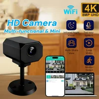 Mini caméra de sécurité WiFi 4K HD, surveillance intérieure intelligente pour la maison, avec application de surveillance à distance, design léger et portable 2