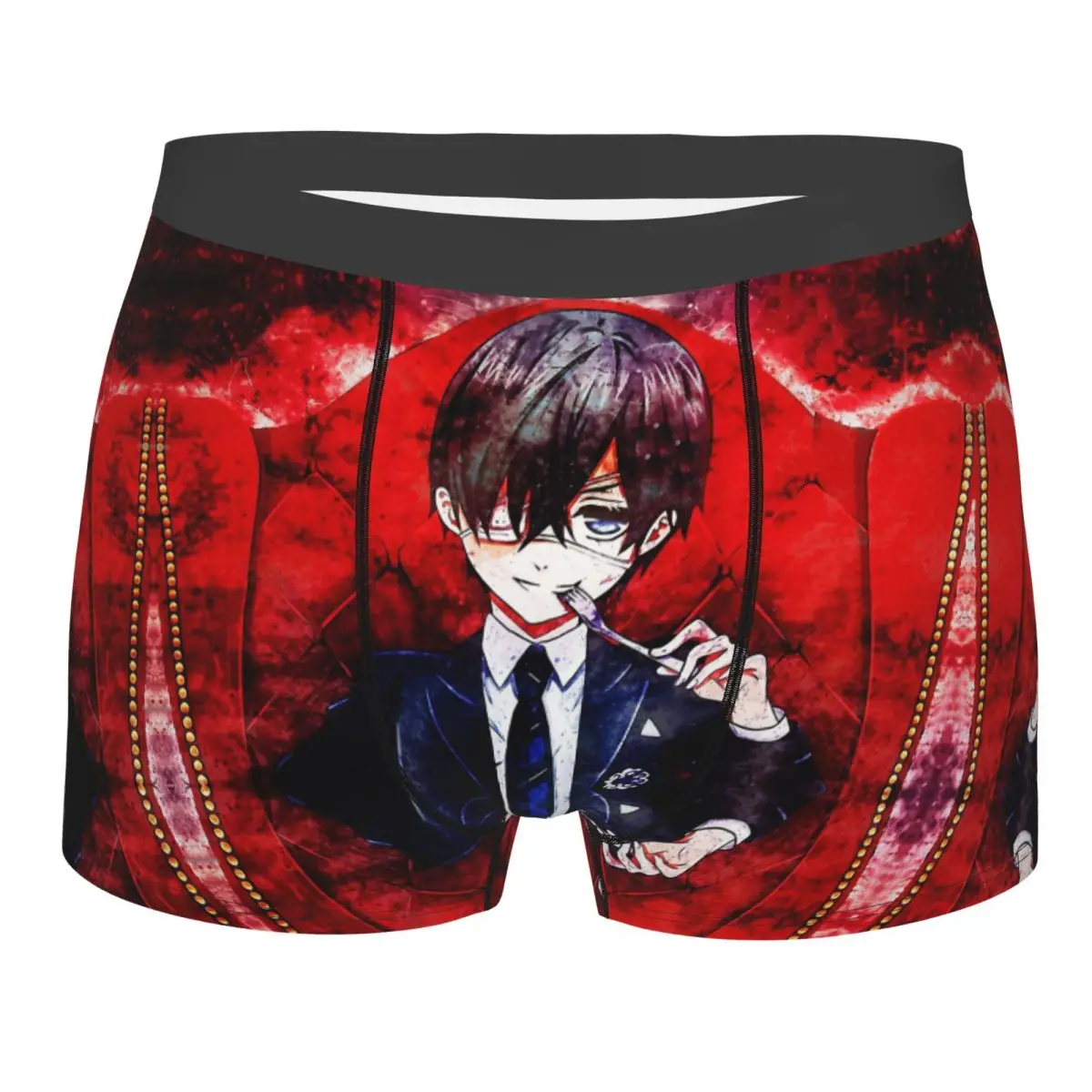 

Anime Comic Black Butler Ciel Phantomhive Smiling With Fork Underpants Cotton Panties Male Underwear Sexy Shorts Boxer Briefs