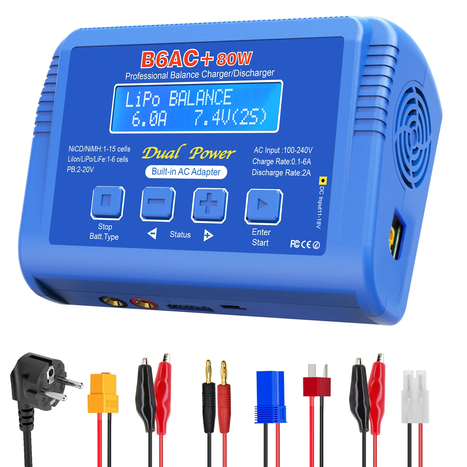 iMAX B6AC+ Battery Charger 15V 6A Built-in Adapter Lipo NiMh Li