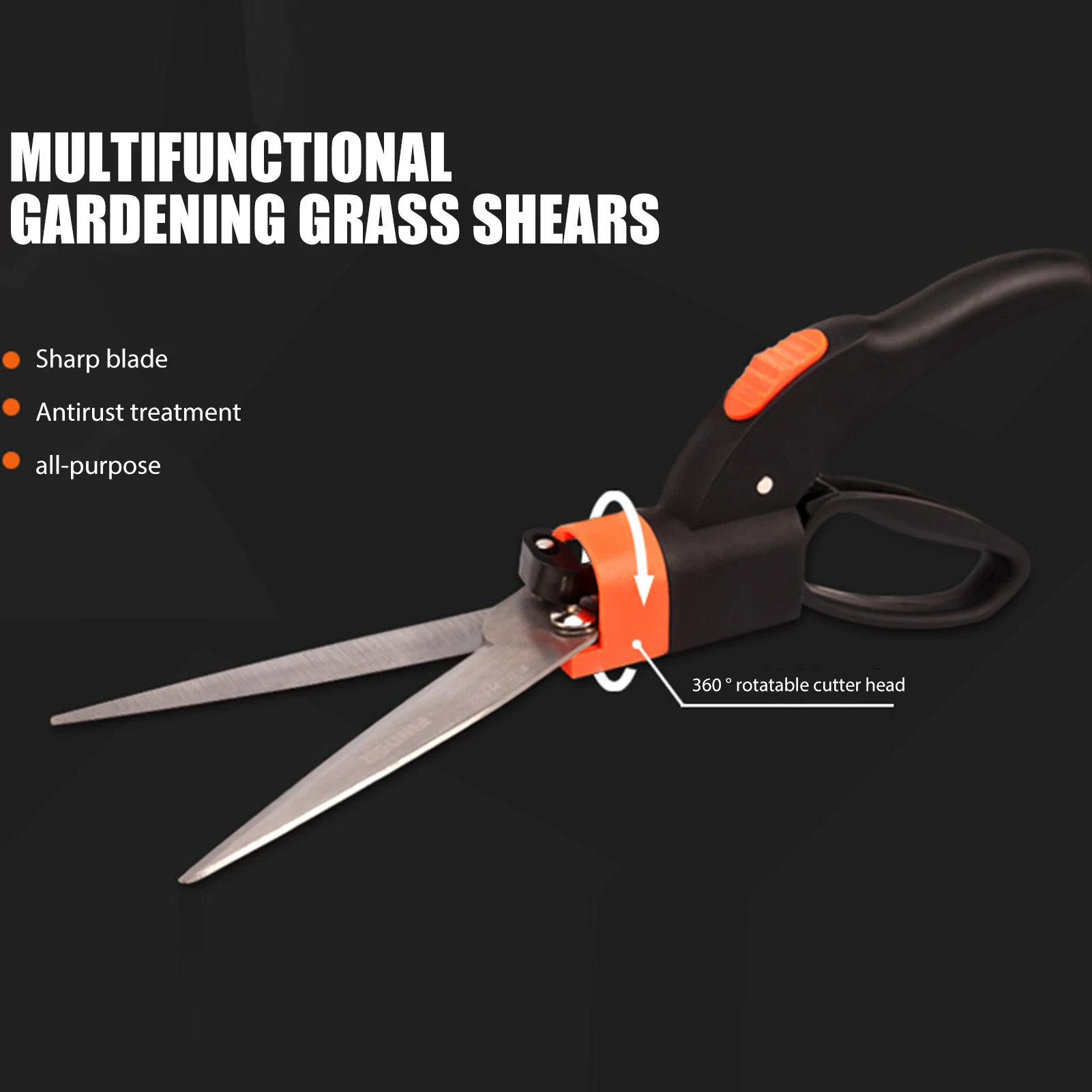 Garden Scissors Garden Pruner Shears Lawn Garden Mowing Shears 360 Degree Rotating Cutting Head Grass Shears For Edge Cutting