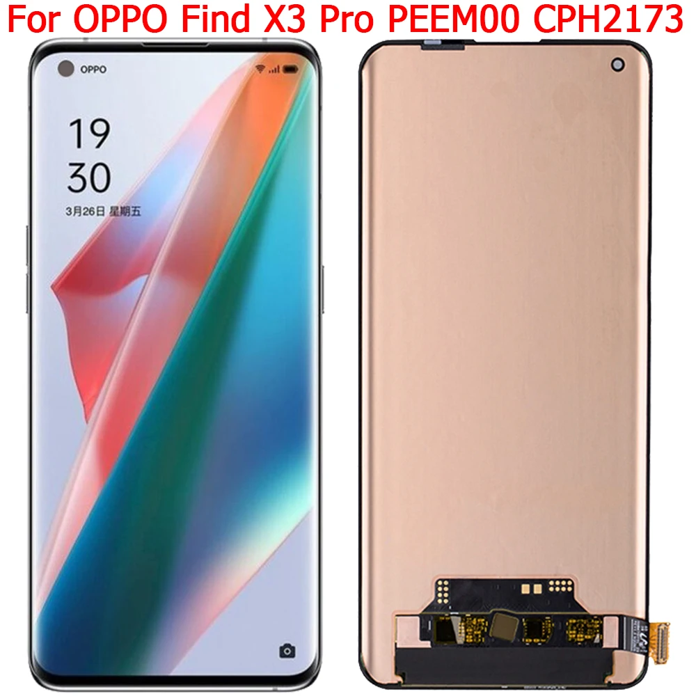 Оригинальный ЖК-дисплей Find X3 Pro для OPPO Find X3 Pro CPH2173 PEEM00, ЖК-экран, сенсорная панель с рамкой, запасные части