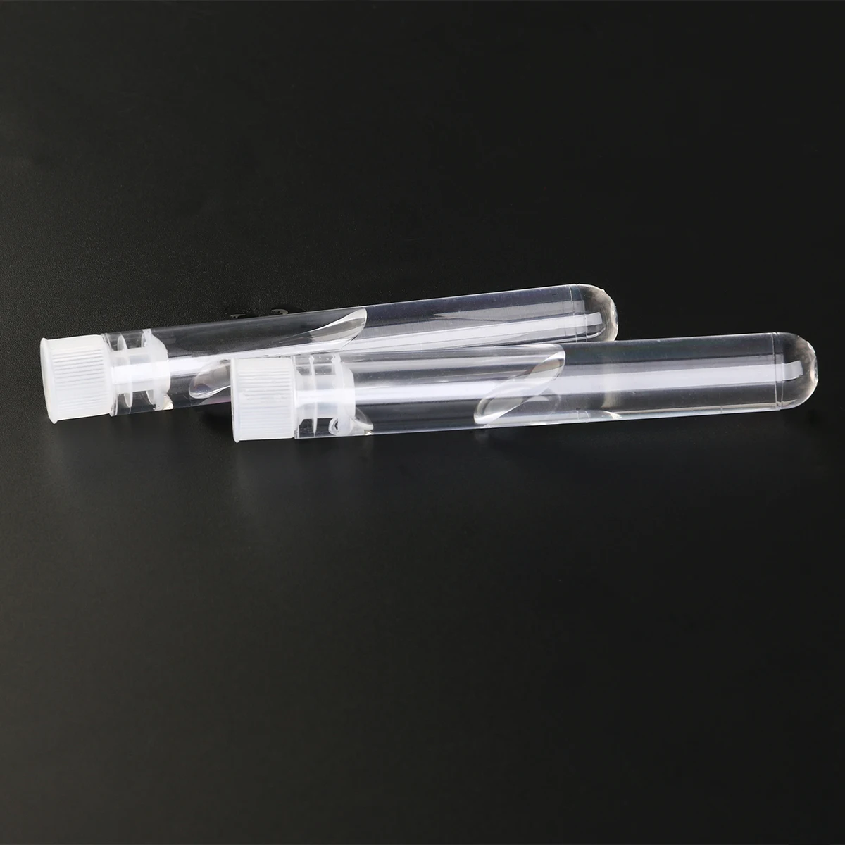 

25Pcs / Pack, 12*75MM Plastic Hard Test Tube with Lid, Transparent Laboratory Test Tube with Capsule Sample Bottle Container