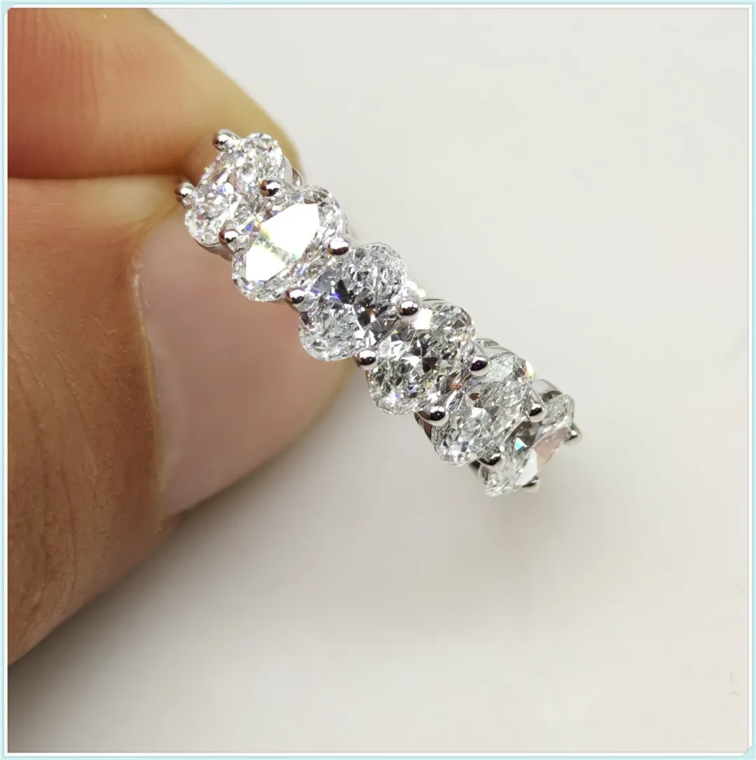 0.3ct Oval 6 TONE D Color CVD Lab Grown Diamond Rings for Women Proposal Wedding Bride Jewelry fashion jewelry wholesale