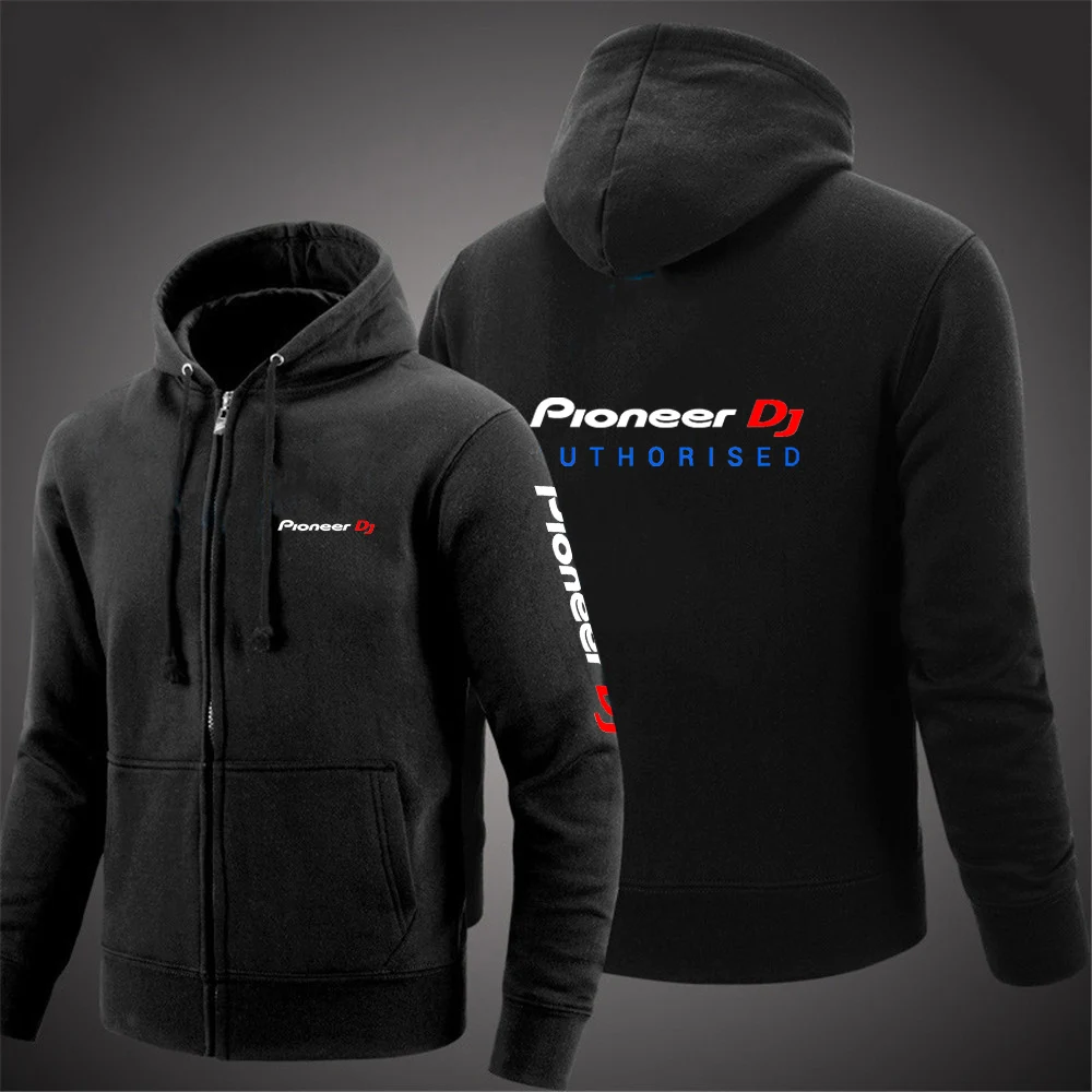 Mens Fashion Hoodie Solid Color Zipper Pullover