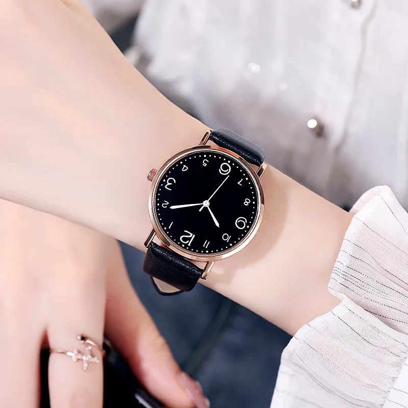 New Women Luxury Quartz Alloy Watch Ladies Fashion Stainless Steel Dial Casual Bracele Watch Leather Wristwatch Zegarek Damski 3