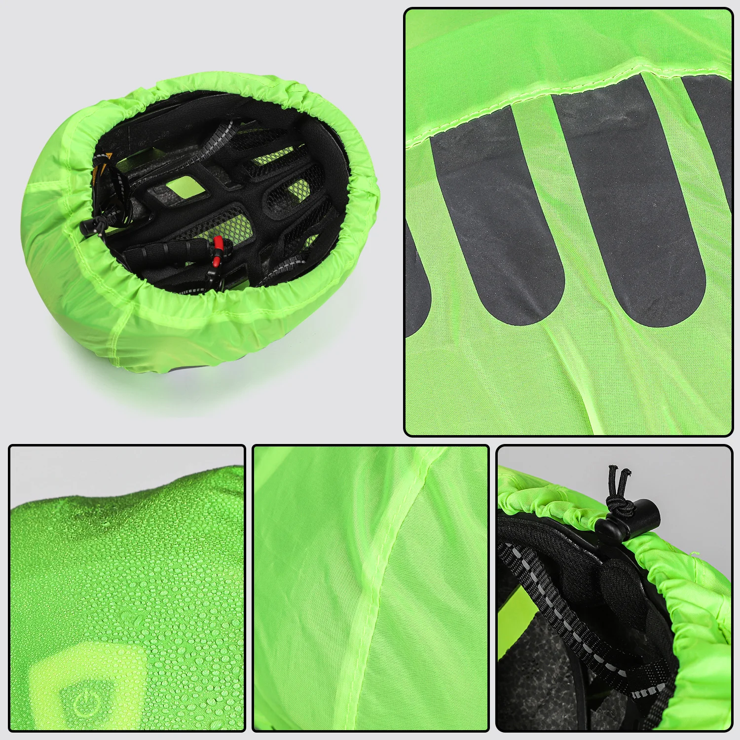 VICTGOAL Fahrradhelm Wasserdichte Abdeckung mit reflektierendem Streifen Fahrradhelm Regenhülle MTB Rennradhelm Staubdichte Abdeckungen – Detail 18