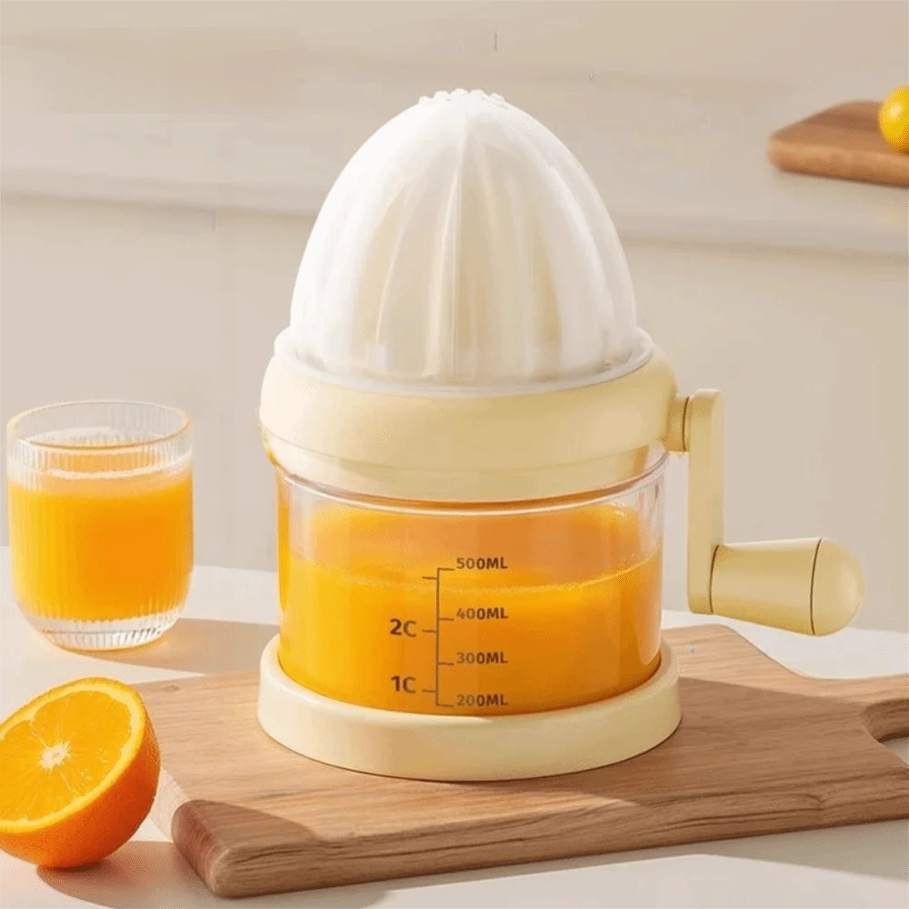 투명 수동 과일 착즙기 저울 계량 기능 포함, 노동 절약 핸드 프레스 스퀴저, 미끄럼 방지 바닥 및 덮개 포함 주스 추출기