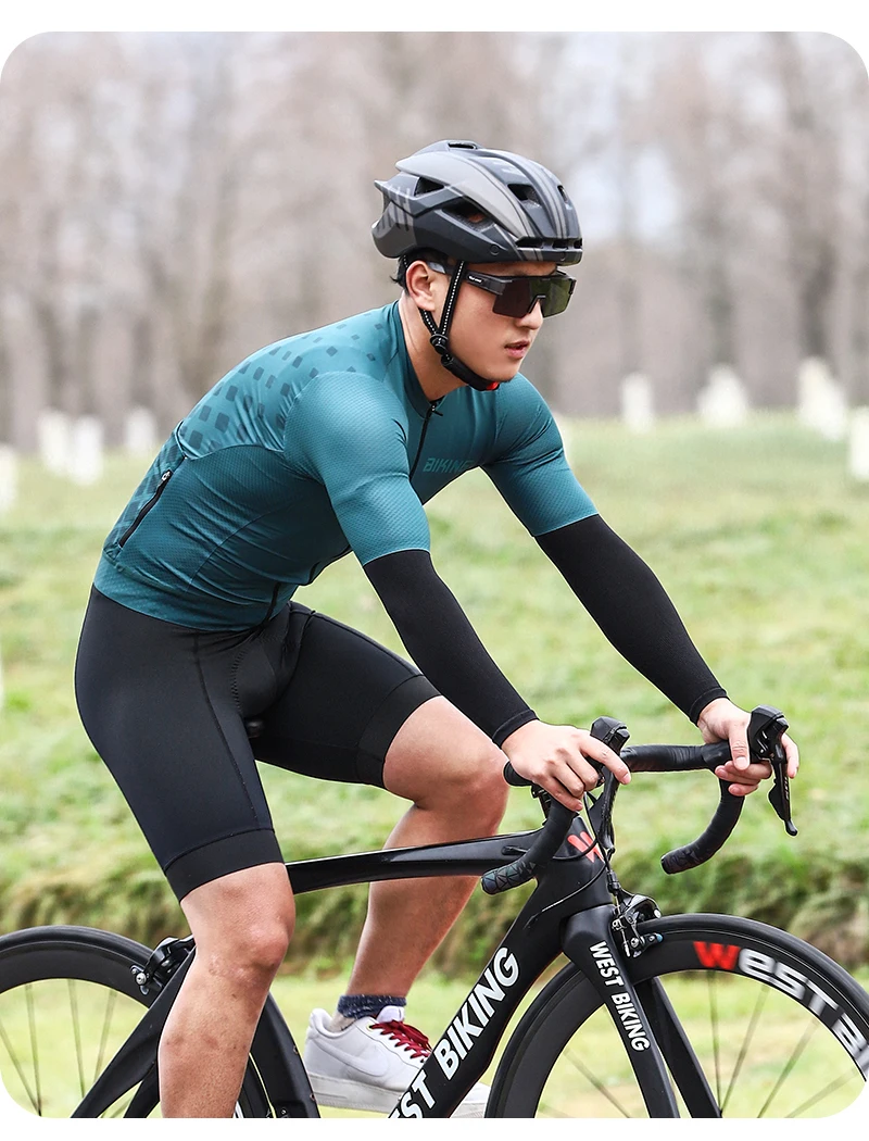 WEST BIKING Armstulpen aus Eisgewebe, atmungsaktiv, schnell trocknend, zum Laufen, Sportbekleidung, Sonnenschutz, UV-Schutz, lange Armabdeckung, Radfahren, Armstulpen – Detail 15