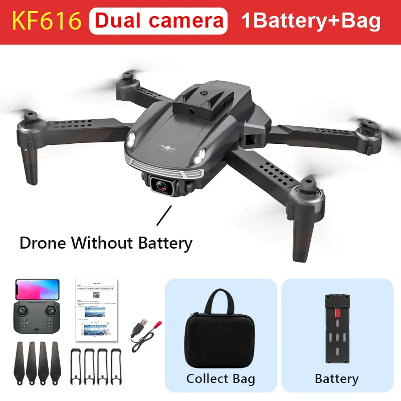 KF616 Drone 4k Profesional 8K HD Dual Camera Dron with Obstacle Avoidance Headless Mode Foldable One Key Return RC Quadcopter remote control helicopter price RC Helicopters