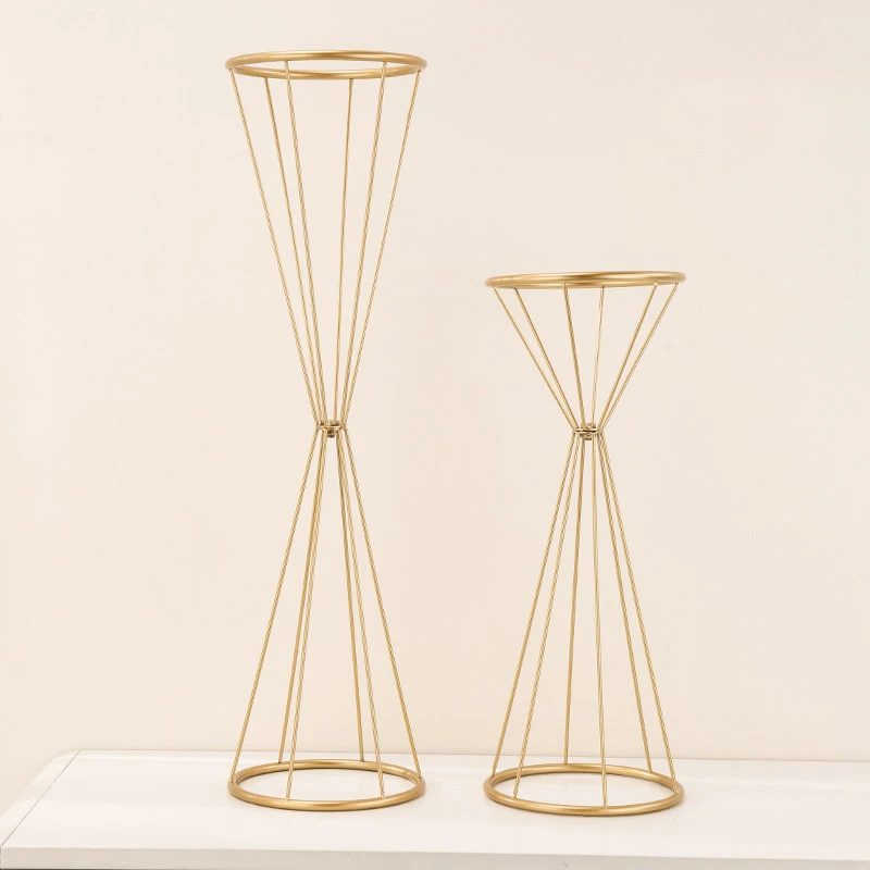 フラワースタンド 花瓶柱 ウェディング装飾用 金属 高さ60 cm 金トーン フラワースタンド 花瓶柱 ウェディング装飾用 金属 高さ60 cm 金