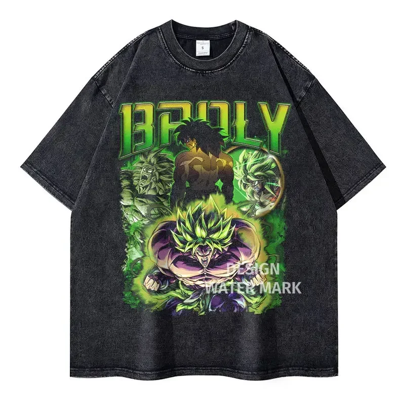Vintage Washed Anime Dragon T-Shirt Retro Manga Design