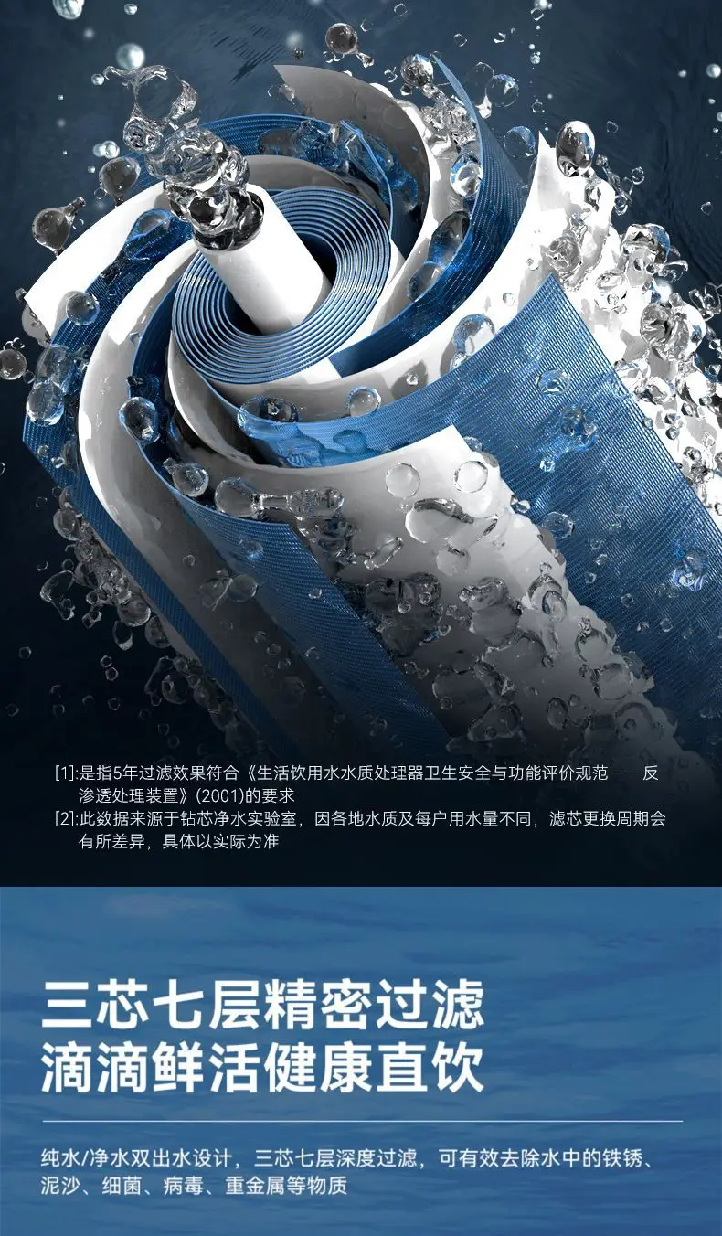 Nowy oczyszczacz wody do użytku domowego RO Odwrócona osmoza Duża pojemność Bezpośredni element filtrujący wodę z kranu Przypominauje oczyszczacz wody 21 undefined