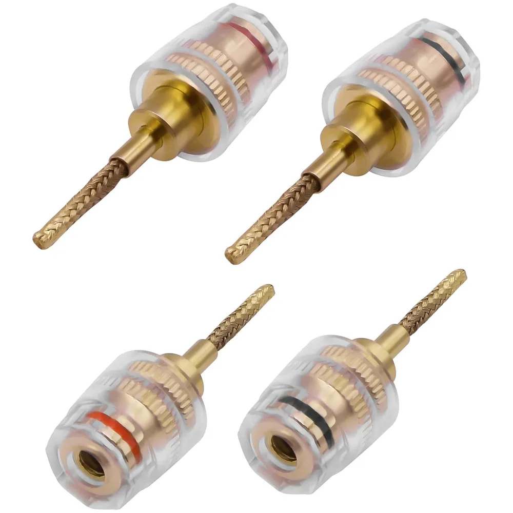 2/4Pcs Bananen Stecker Adapter 4mm Buchse auf 2mm Pin Vergoldet Test Sonde Stecker für multimeter HIFI Audio Lautsprecher Verstärker
