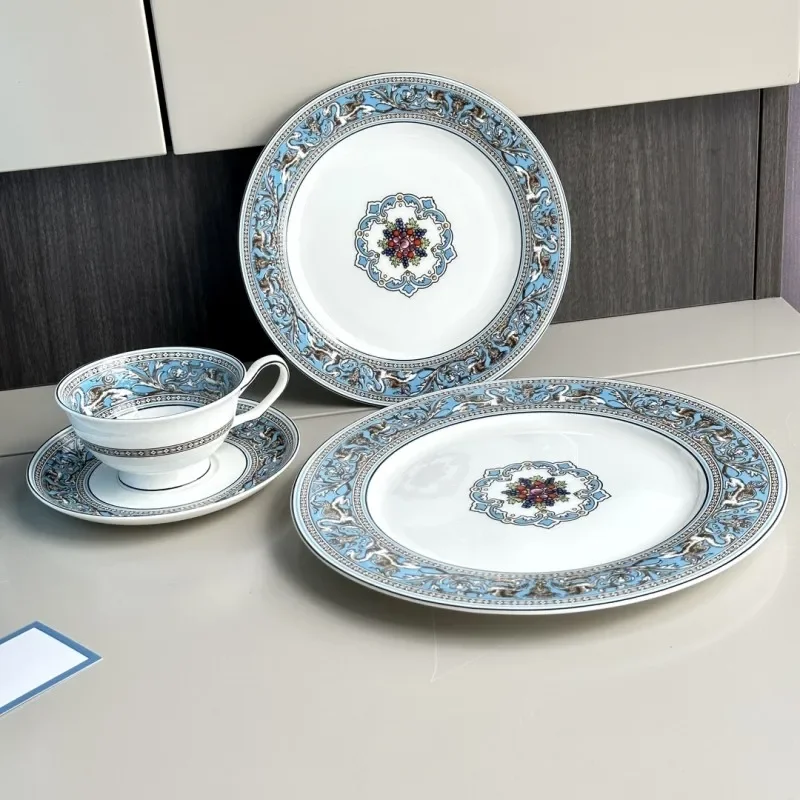 Description Picture 4 of itemBritish Coffee Set with Silk Road, Food Plates, Afternoon Tea Cups, Teaware, Dinnerware, Tableware for Kitchen