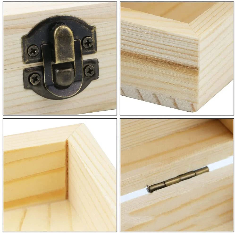 Durable Wood Crafts Storage Case Higher Quality Gifts Packing Jewelry Case Desktop Wooden Storage Box Purple Letter Pattern 3